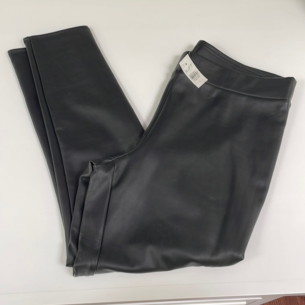 LOFT faux black leather leggings